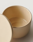 Stoneware box beige open
