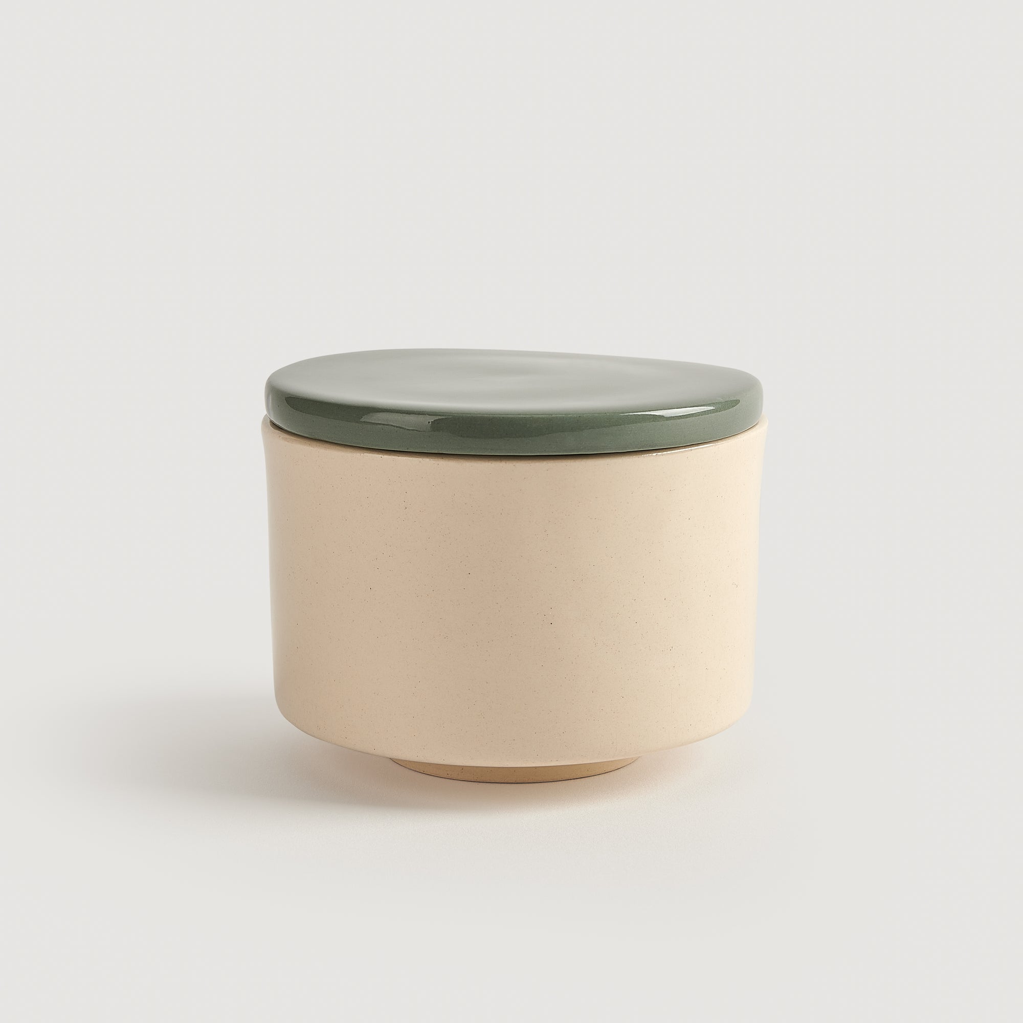 Stoneware box green