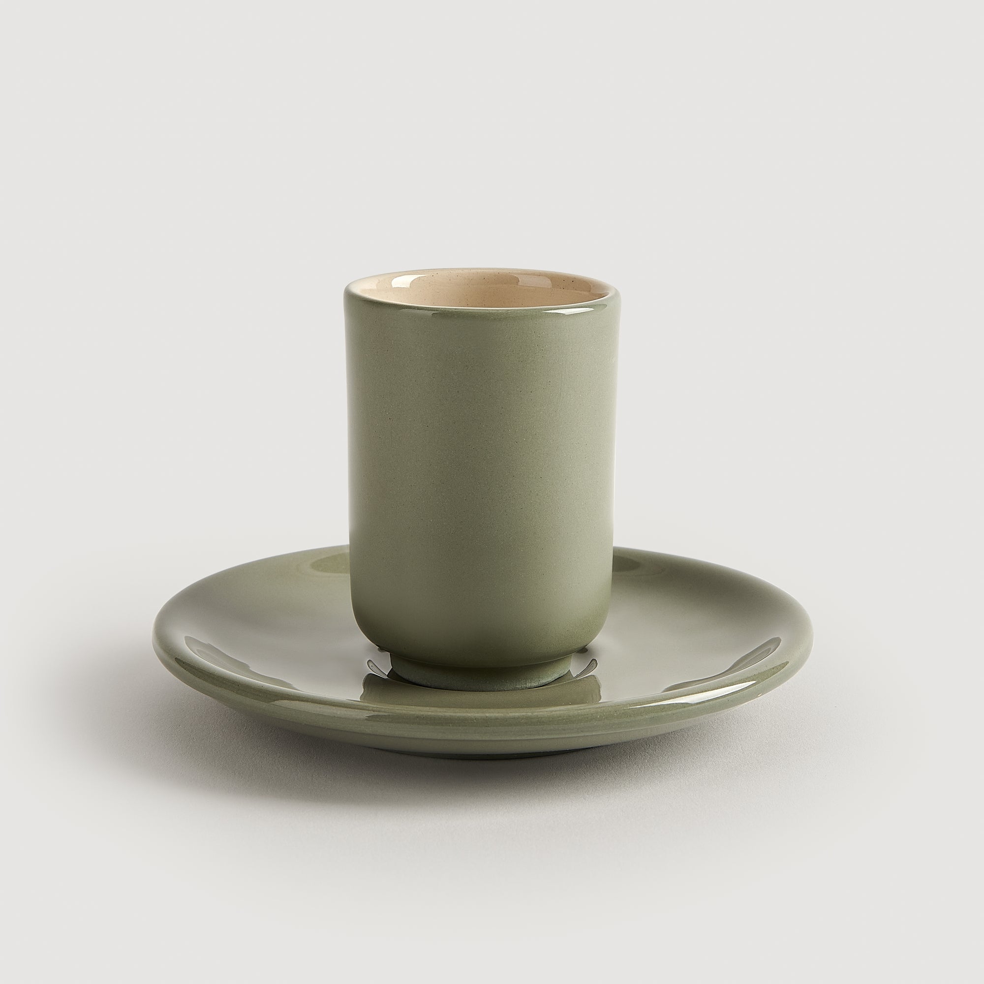Green Coffee cup stoneware