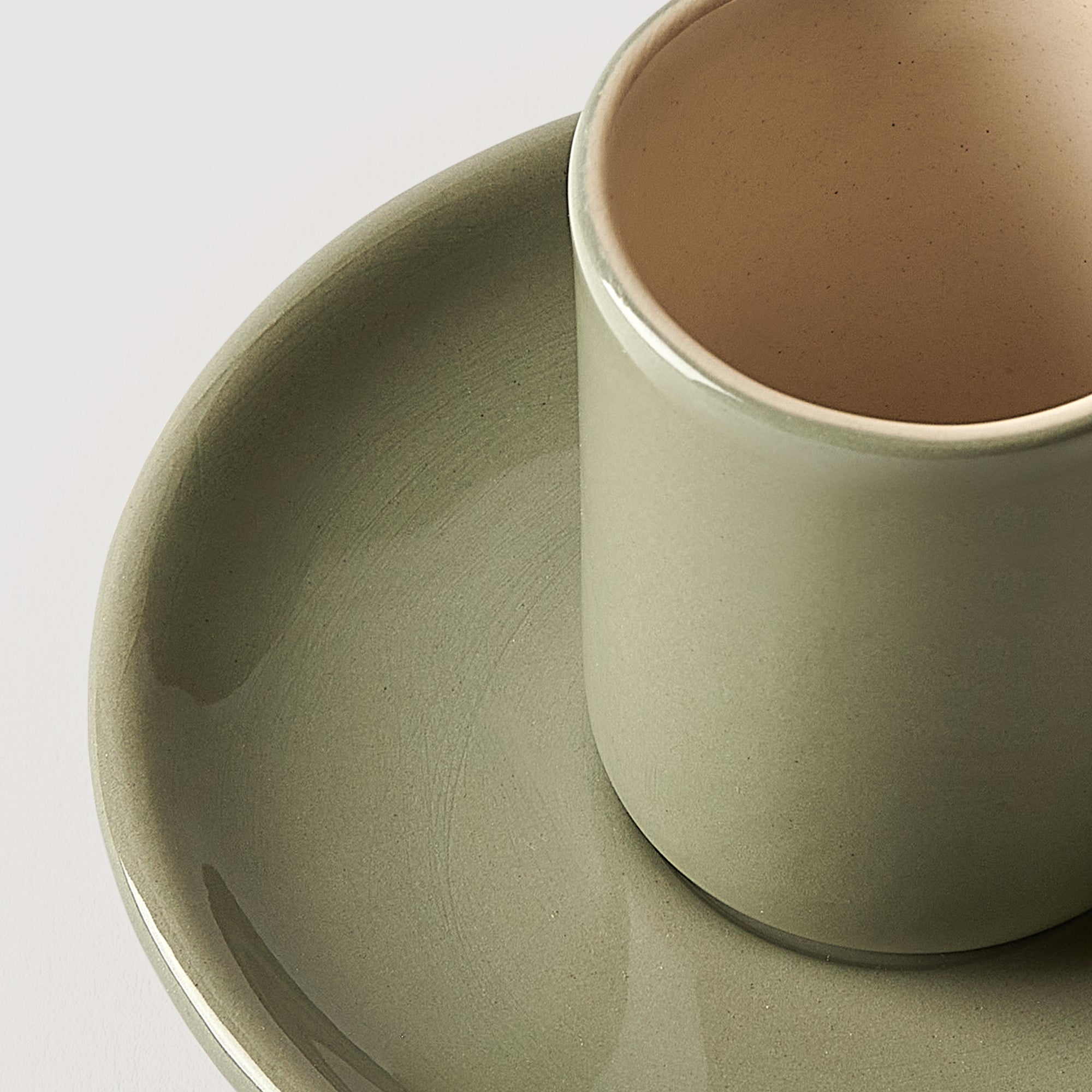 Green Coffee cup stoneware