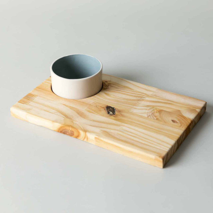Wood Platter with Cup