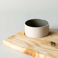 Wood Platter with Cup